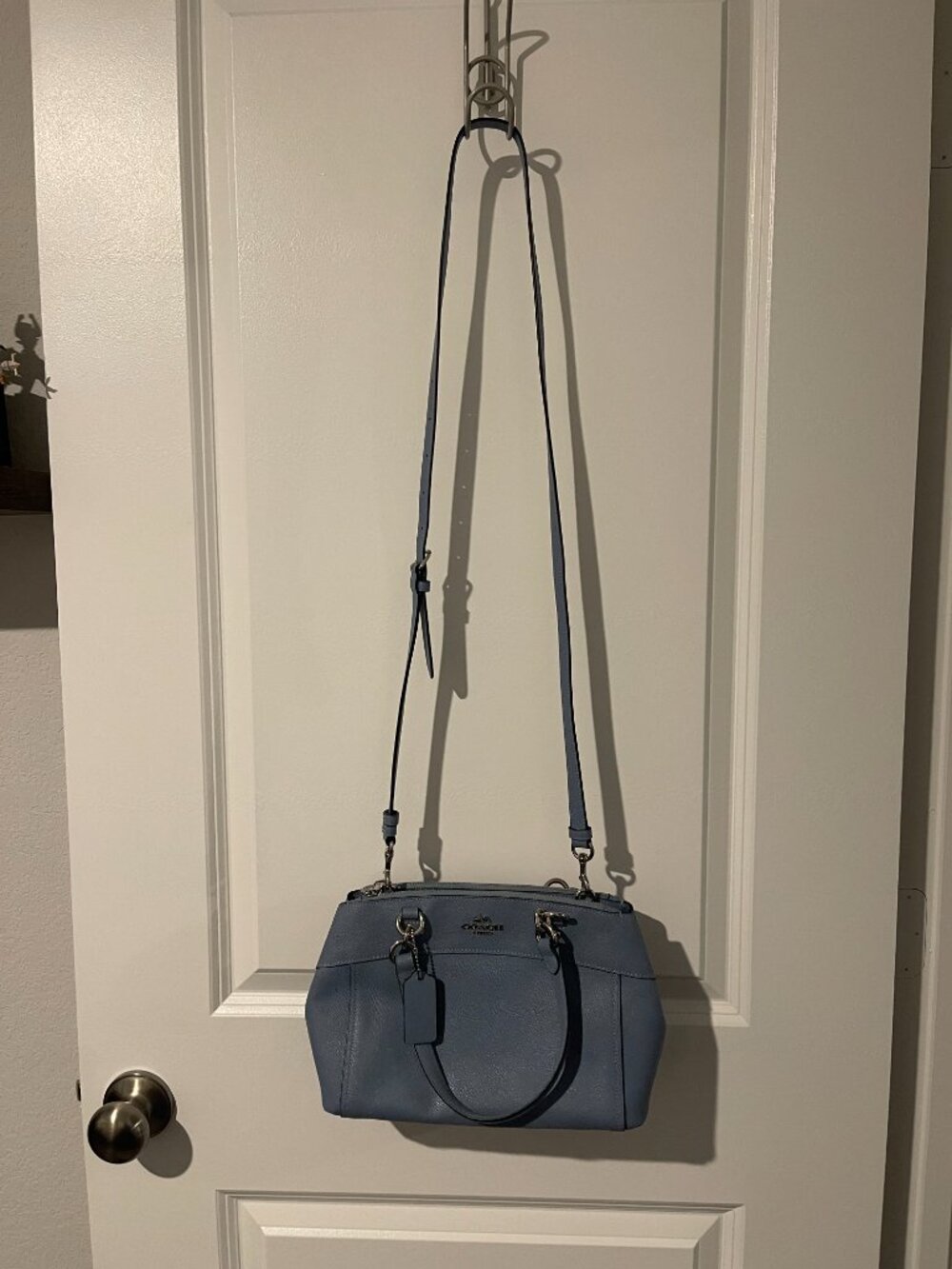 Coach Leather Mini Brooke Blue Carryall - Picture 5 of 10